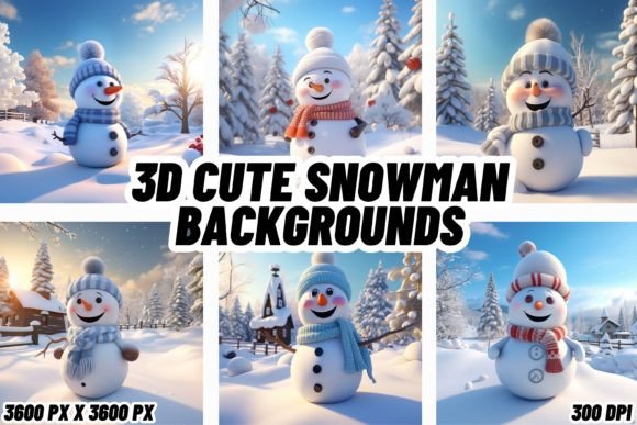 3D Cute Snowman Backgrounds: A Winter Wonderland Collection