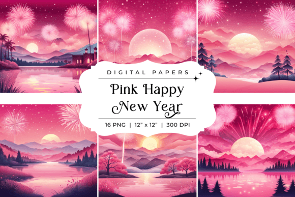 Celebrate in Style: Pink Happy New Year Backgrounds