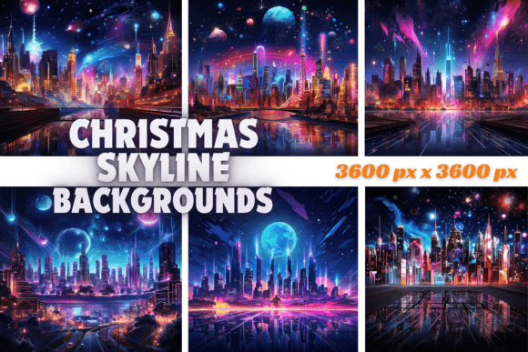 Christmas Skyline Backgrounds: A Festive City Glow