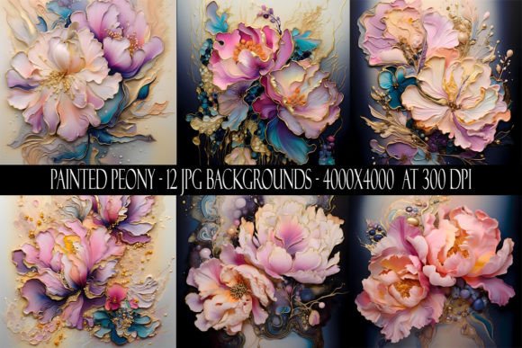 Elevate Your Designs with These Painted Peony Backgrounds