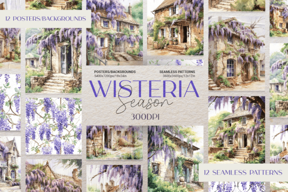 Embrace the Elegance of Wisteria Season Backgrounds & Patterns