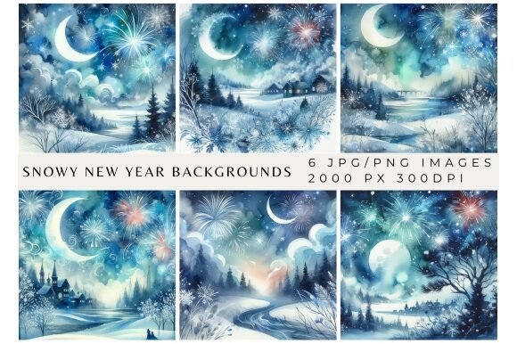 Enchanting Snowy New Year Backgrounds for Your Designs