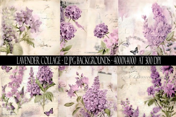 Lavender Collage Backgrounds: A Digital Paper Pack for Modern Creators