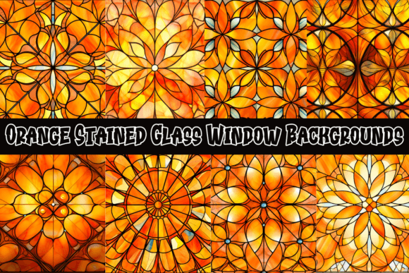 Radiant Orange Stained Glass Window Backgrounds