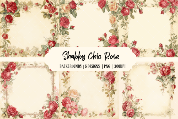 Shabby Chic Red Rose Backgrounds for Your Projects