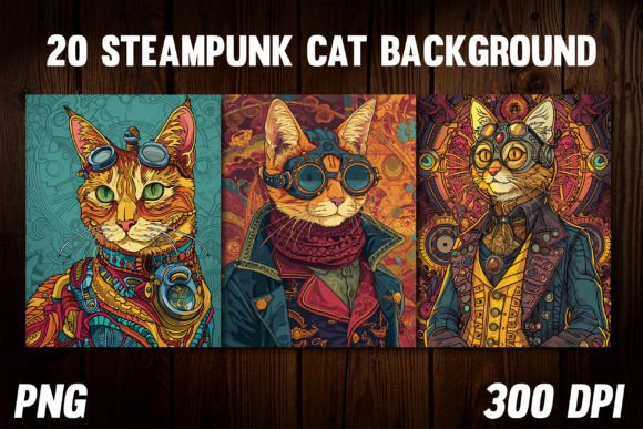 Steampunk Cat Backgrounds for Covers 3: A Designer's Guide