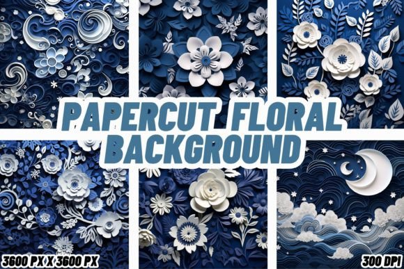 Transform Your Digital Canvas with Papercut Floral Backgrounds