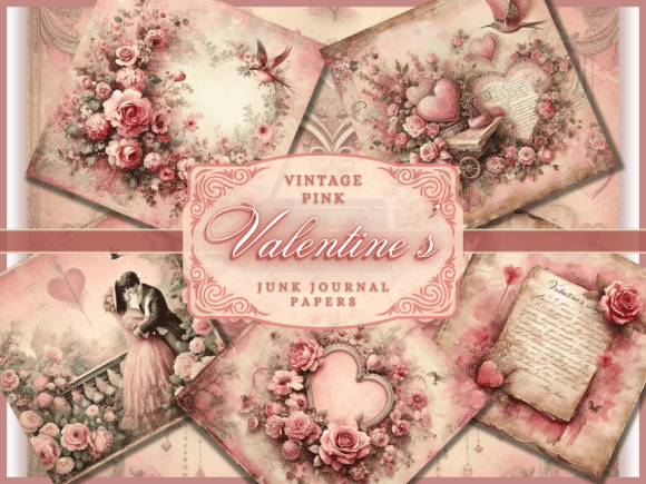Valentine Backgrounds: Shabby Chic Digital Papers