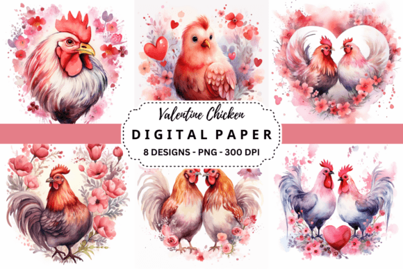 Valentine Chicken Backgrounds: A Quirky Asset for Creative Projects