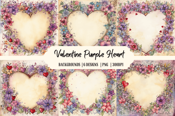 Valentine Purple Heart Backgrounds: A Designer's Palette